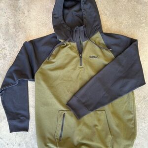 Burton Two-Tone Black and Olive Hoodie